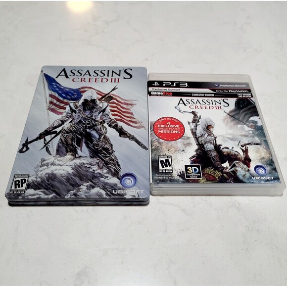 Assassin's Creed III Steelbook PS3 PlayStation 3 Tested Collectors CIB EUC